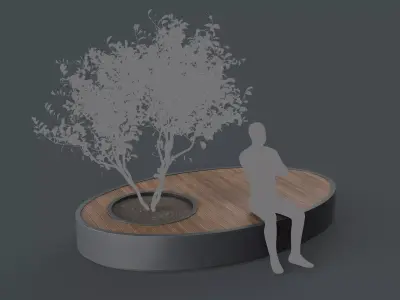 Modern Outdoor Bench 111 PBR Game Ready Low-poly 3D model