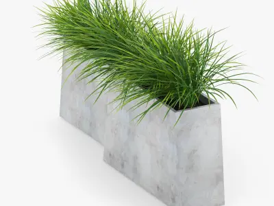 Twista Contemporary Modern Outdoor Planter Pot grass 3D model