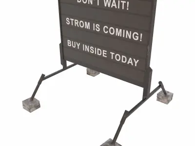 Road side information board 3d model Low-poly 3D model