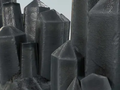 Crystal model assets for Sci-fi crystal rocks 10 low poly assets Low-poly 3D model