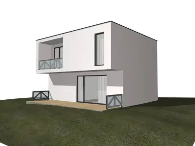 Modern Two Storey Minimalist House Design 3D model