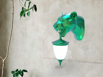 Lion Head Wall Lamp 3D print model purchase
