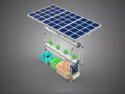 IOT CONTROL SOLAR PANEL ENERGY HYDROPONIC PLANT LED GROW LIGHT 3D model