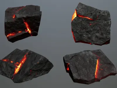 Rock Set 16 Low-poly 3D model