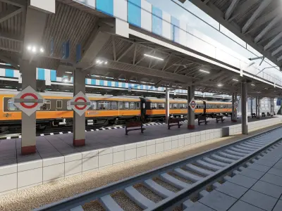 FICTIONAL TRAIN DEPOT AND STATION  3D model