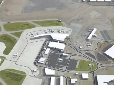 Winnipeg Airport Low-poly 3D model