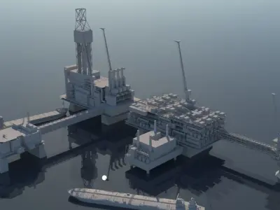 Oil platform 3D model