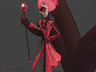 Alastor Hazbin Hotel Low-poly 3D model