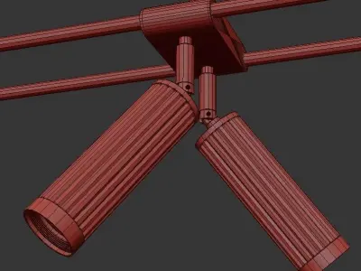 TRIGGER four light fixtures hanging from gold chain 3D model