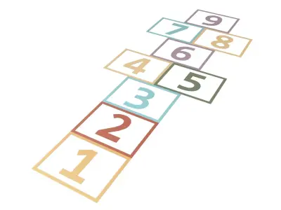 Hopscotch V1 001 Low-poly 3D model