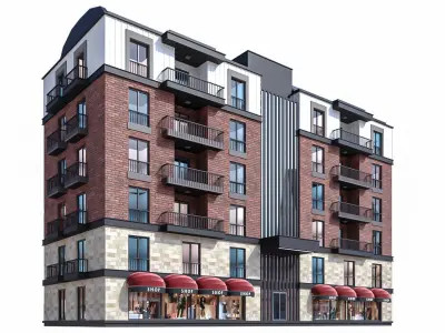 Modern Residential Building 18 3D model