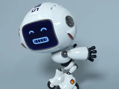 Norman the robot character Low-poly 3D model