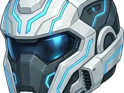 Sci-Fi Futuristic Combat Helmet 3D Asset for Games and VR 3D model