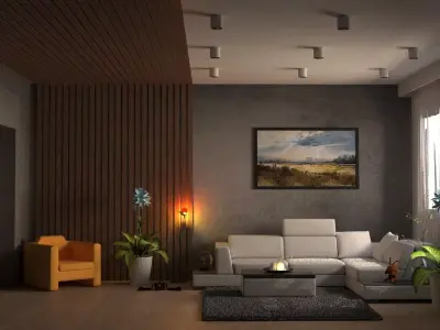 sophisticated Interior Room Free 3D model