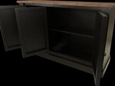 Wood Cabinet 1 Low-poly 3D model