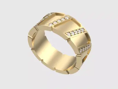 Modern Geometric Band Ring JDBCo 3D print model