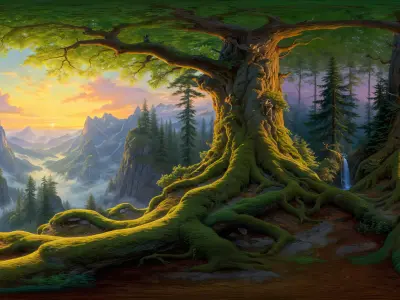 8K HDR Mystical Woodland Background 3D model