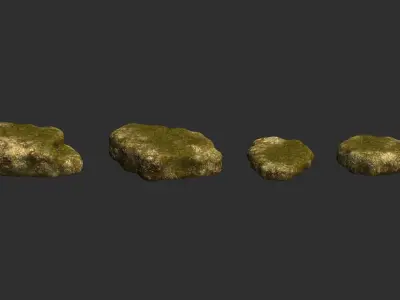 Cave Platform 2 - Moss 3 Low-poly 3D model