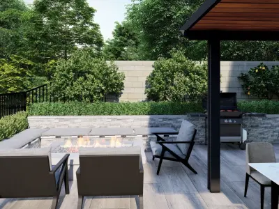 3D Exterior Scene 3D model design garden and landscape 3D model 3D model