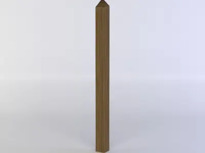 Fence segment pole Low-poly 3D model
