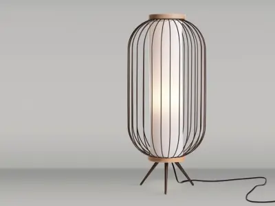 CHAPLIN caged lamp with shade 3D model