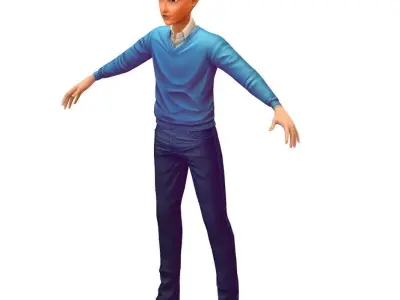 Cartoon Low Poly Style Avatar 001 3D Model Low-poly 3D model