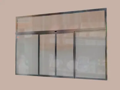 Automatic sliding door Animmated Low-poly 3D model