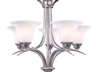 Volume Lighting Trinidad 5-Light Brushed Nickel Chandelier 3D model
