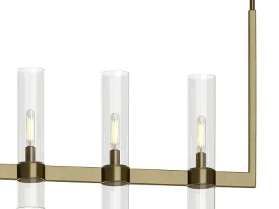RESTORATION HARDWARE RAVELLE LINEAR CHANDELIER Brass 3D model