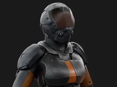 Ski fi girl Low-poly 3D model