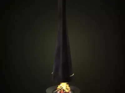 Modern Black Fireplace 3D model