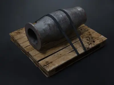 SUBD - Low Poly Loaded Industrial Pallet Prop Low-poly 3D model