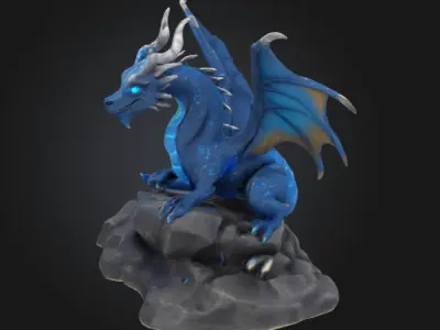 Isco the Ice Dragon - 3D Printable  3D print model