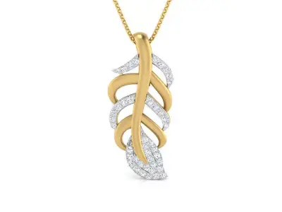 Wispy Leaf Pendant 3D print model