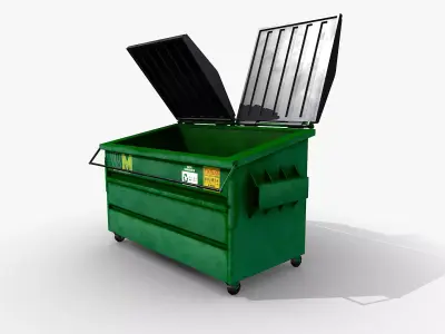 Industrial Dumpster Low-poly 3D model