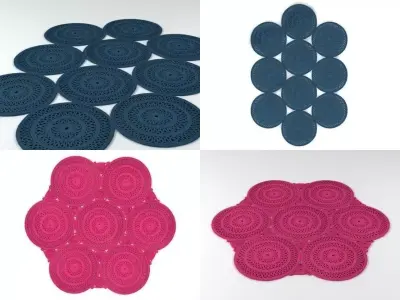 Shang crocheted placemats - 3D model
