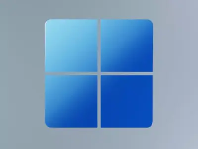 Windows 11 Abstract Logo customized with studio lighting Free 3D model