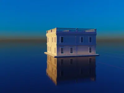 Building house floating in water Free 3D model