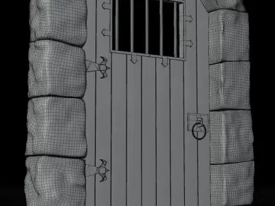Medieval Prison Door 3D model
