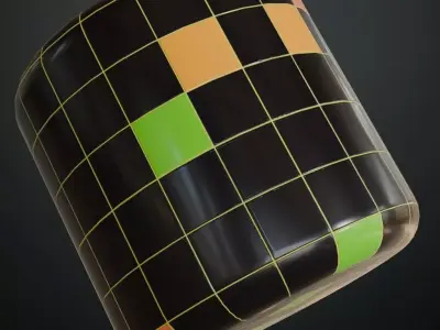 Retro Modern Glossy Square Tiles PBR Seamless Texture