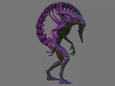 Alien Xenomorph 3D Production Model Rigged  3D model