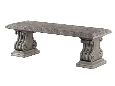 Stone Garden Bench 3D model