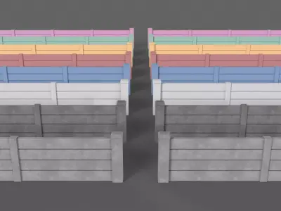 PBR Concrete Wall 1 Low-poly 3D model