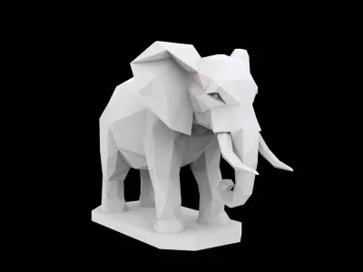 Geometric Elephant Sculpture 3D Print Model 3D print model