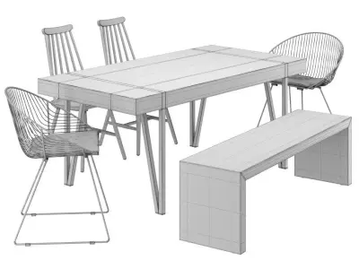 Dining Table Adena Light Brown 3D model