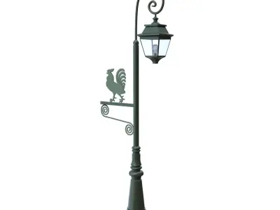 Low Poly Vintage Street Lamp Post  PBR Game Ready  Low-poly 3D model