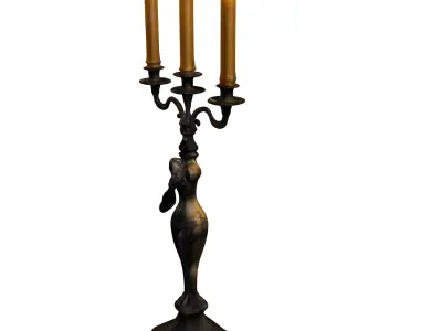 Gothic Lady Candelabra 3D model