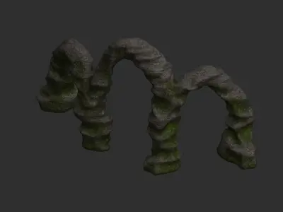 Triple Arch - Moss 1 Low-poly 3D model
