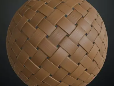 Diagonal Wicker Basket Weave PBR Texture