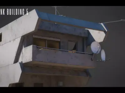 Dystopian Cyberpunk Building 5 Low-poly 3D model